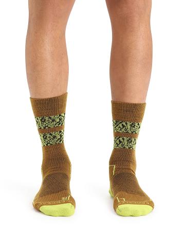 Icebreaker Merino Hike+ Light Crew Natural Summit Strumpor Herr Khaki Gröna | SE 1940DFMN